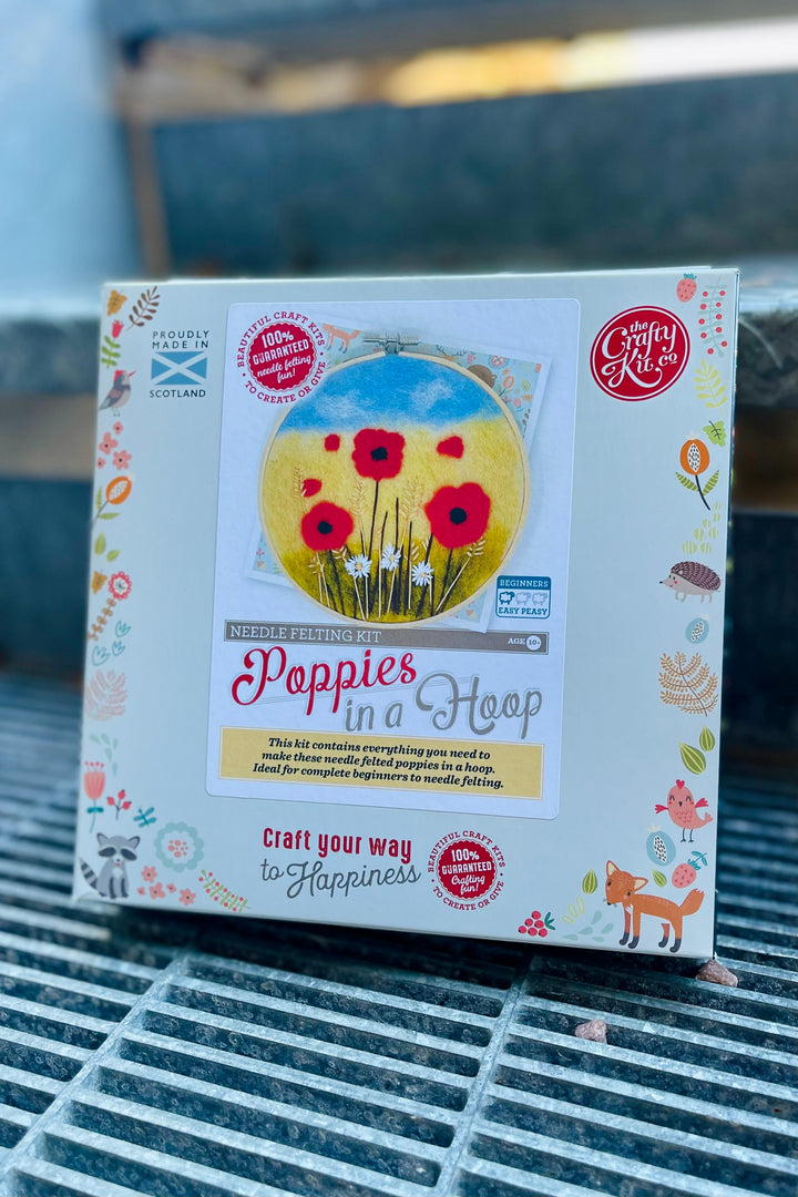 Poppies in a Hoop Needle Felting Craft Kit