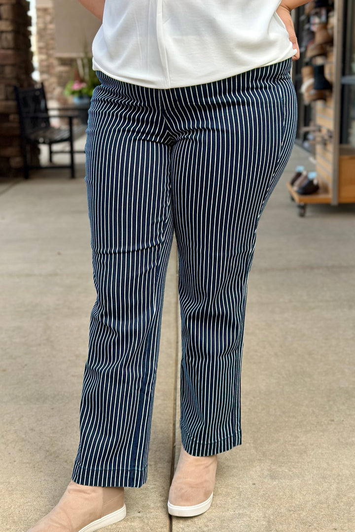 Vetti Striped Straight Leg Jeans