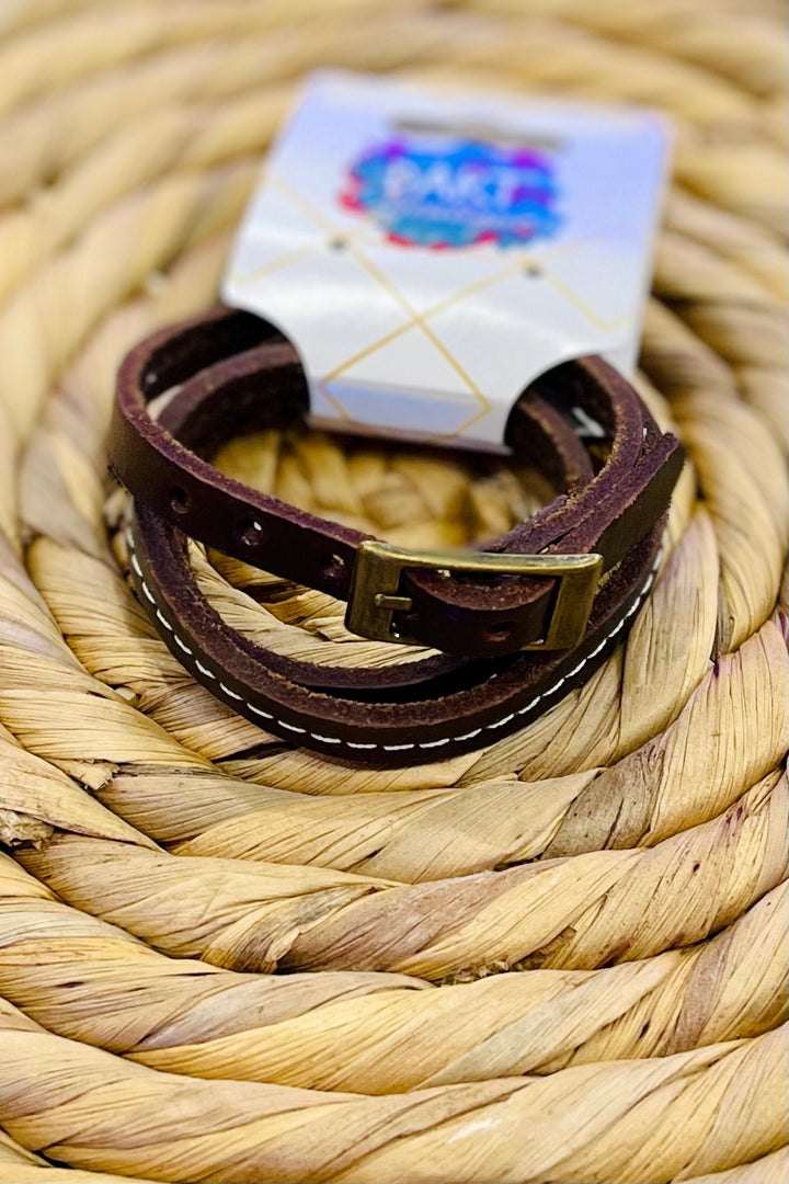 Faux Leather Wrap Bracelet