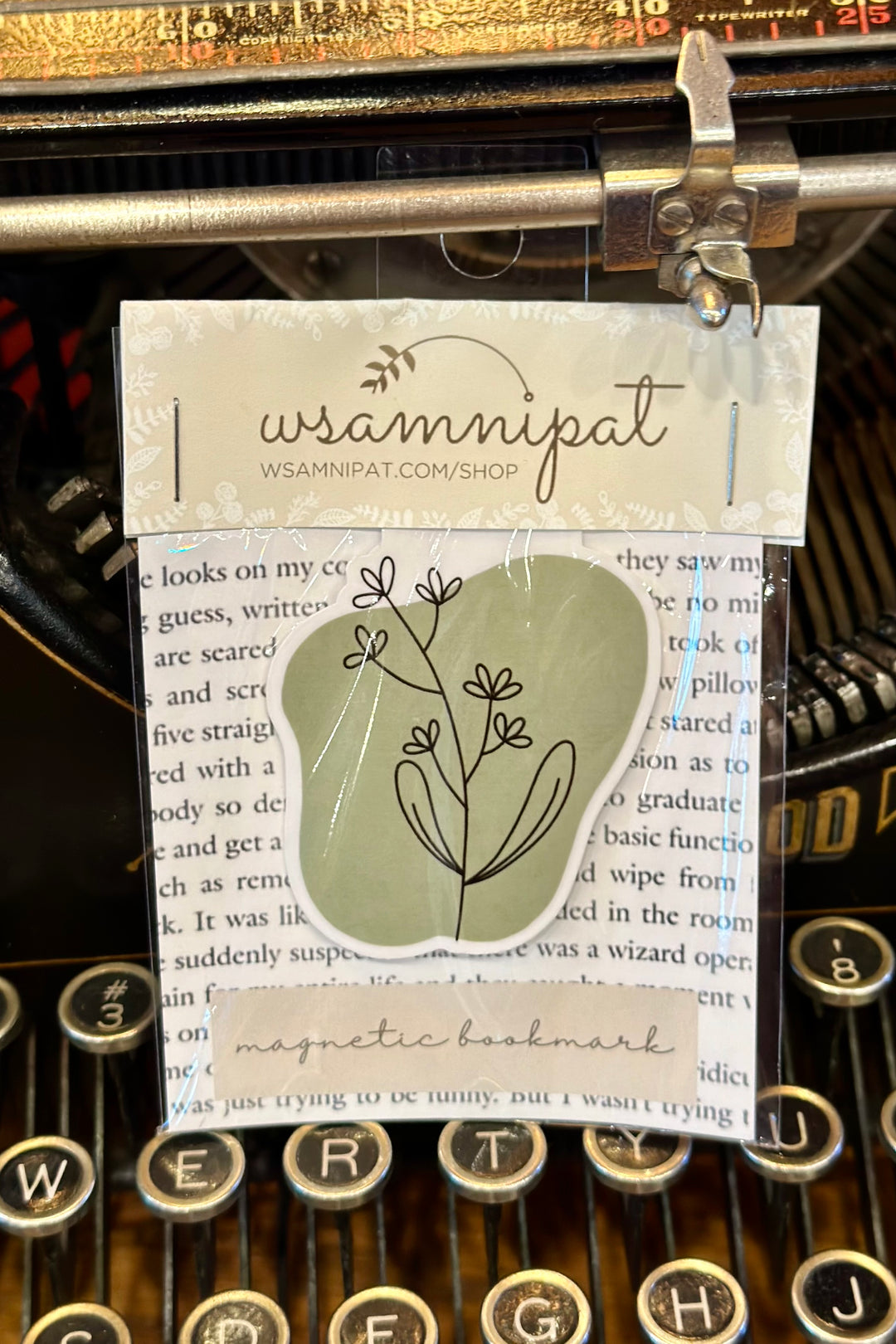 Wildflower Magnetic Bookmark - Green