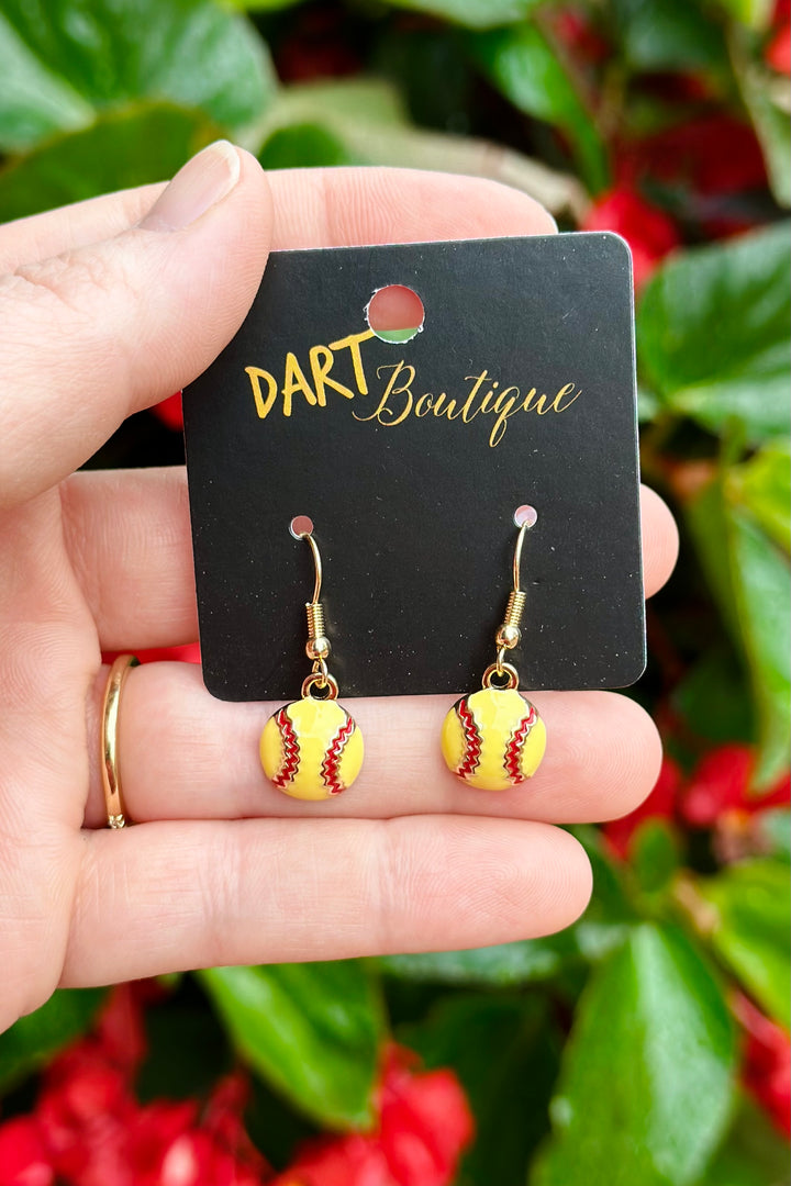 Enamel Softball Earrings