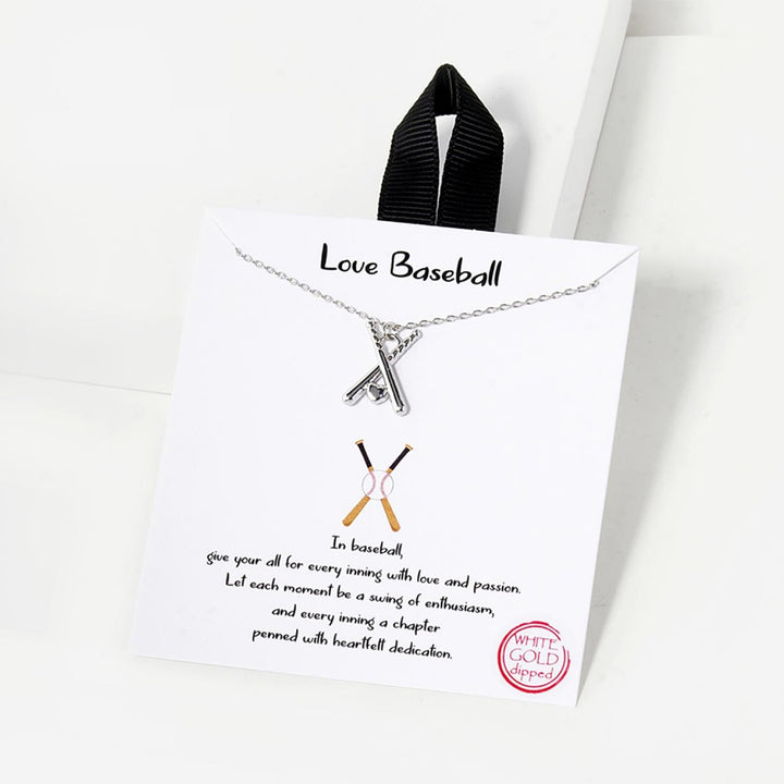 Baseball Necklace - Silver