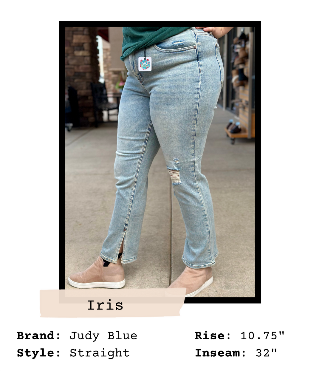 Iris Straight Leg Jeans with Side Split Hems