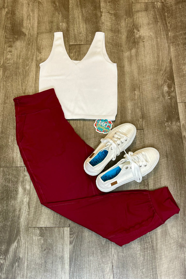 Ivy Active Joggers - Burgundy