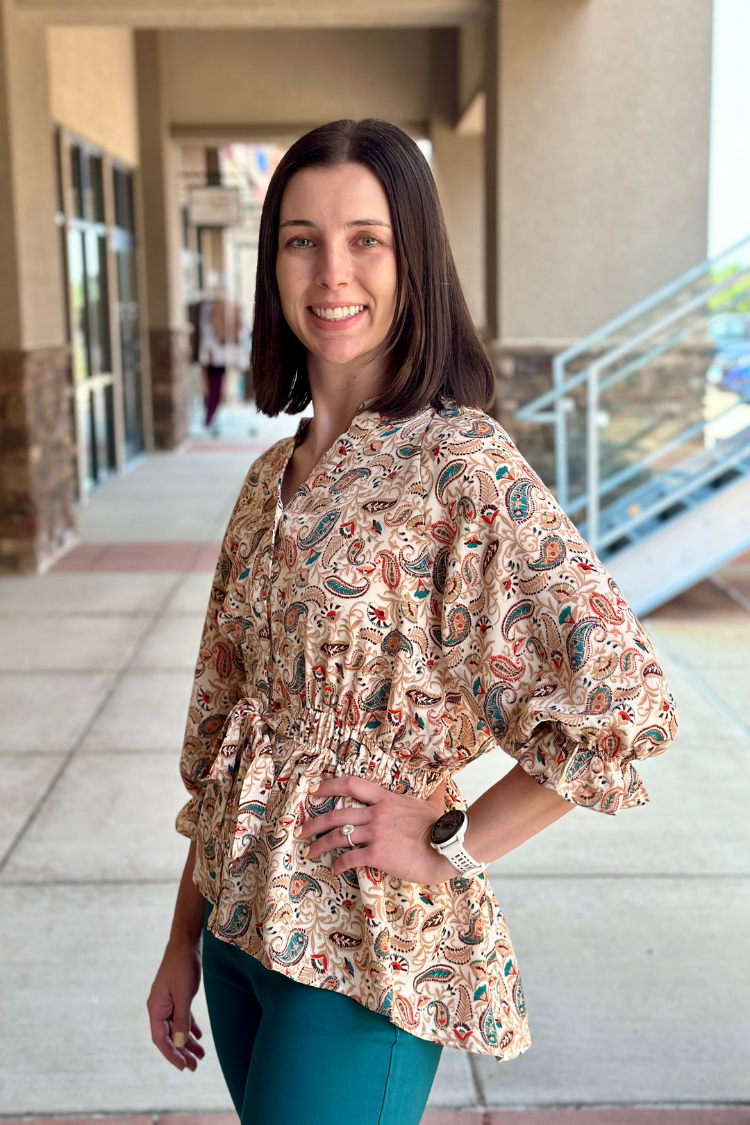 Isla Paisley Print Boho Blouse | (Size 3X)