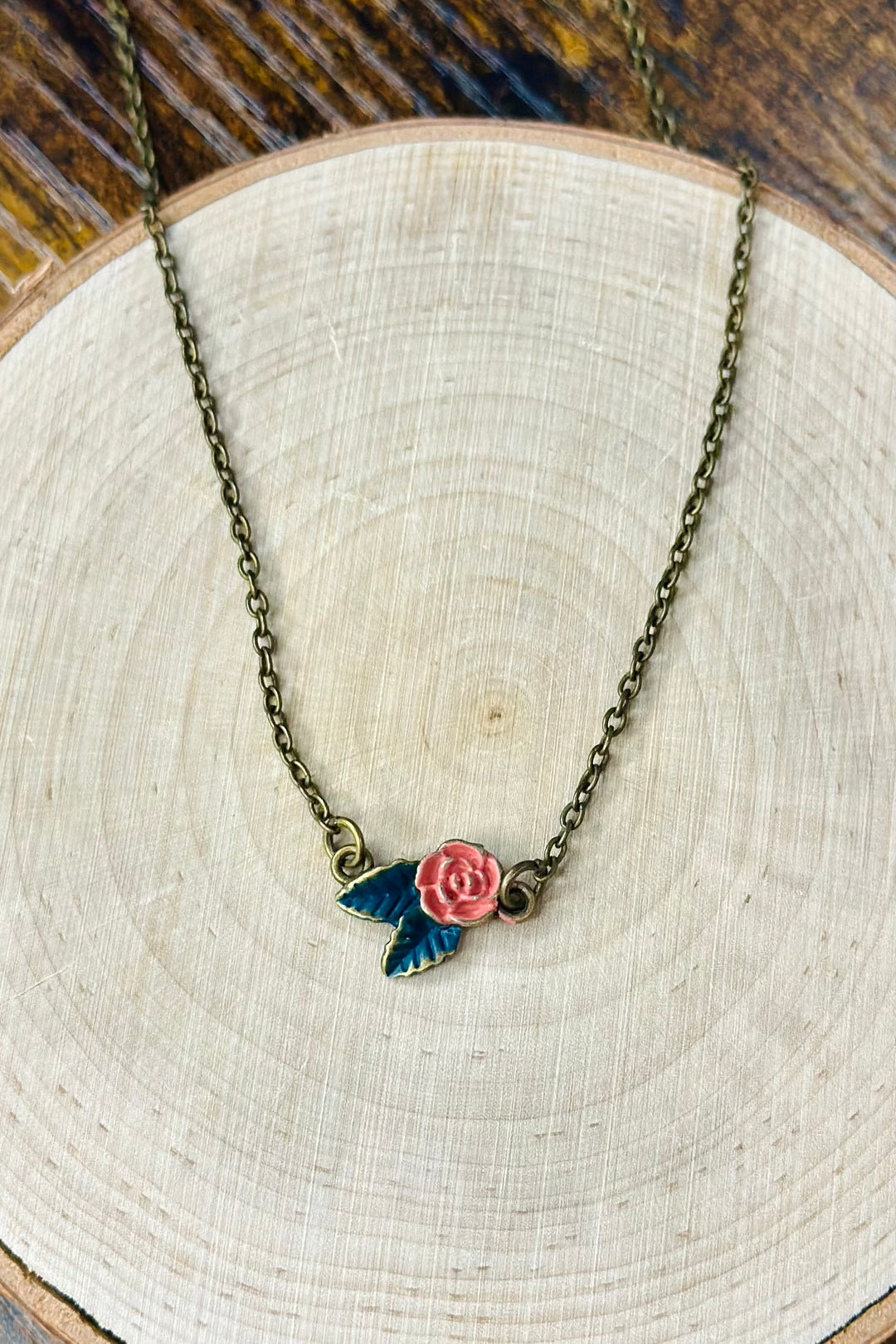 Dainty Rose Charm Necklace