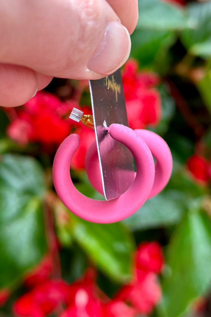 Coated Acetate Hoop Earrings - Pink