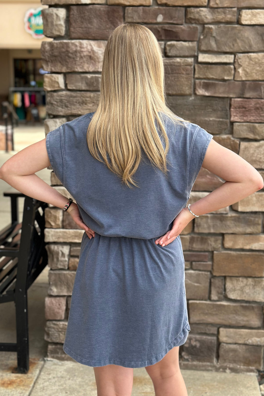 Vanessa Mini Dress - Slate Blue