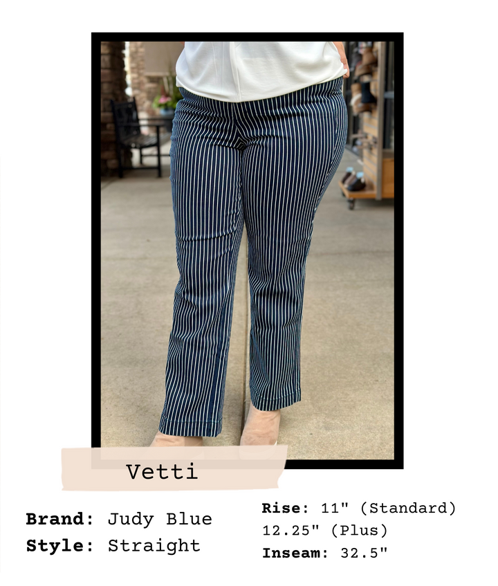 Vetti Striped Straight Leg Jeans