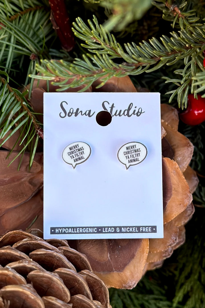 Merry Christmas, Ya Filthy Animal Earrings