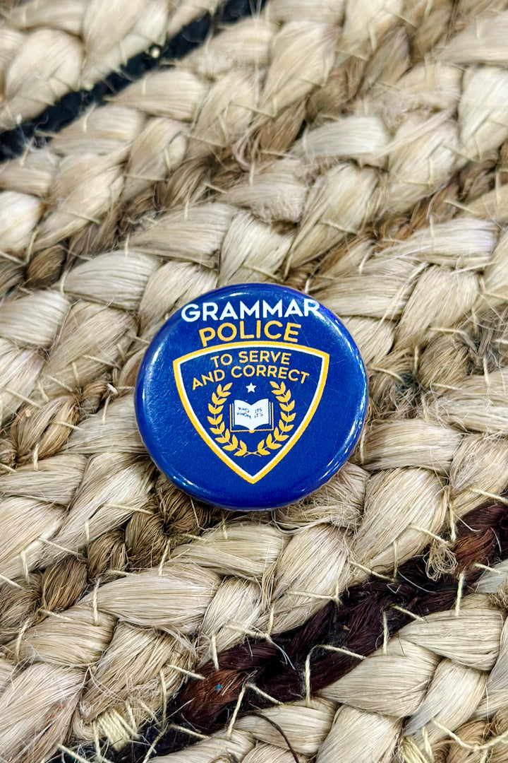 Pin Button: Grammar Police