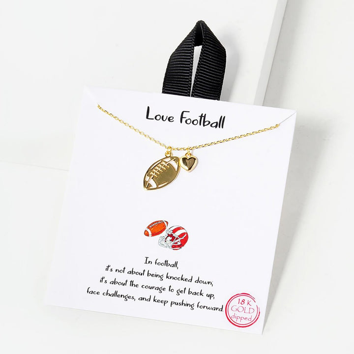 Football Necklace - Gold