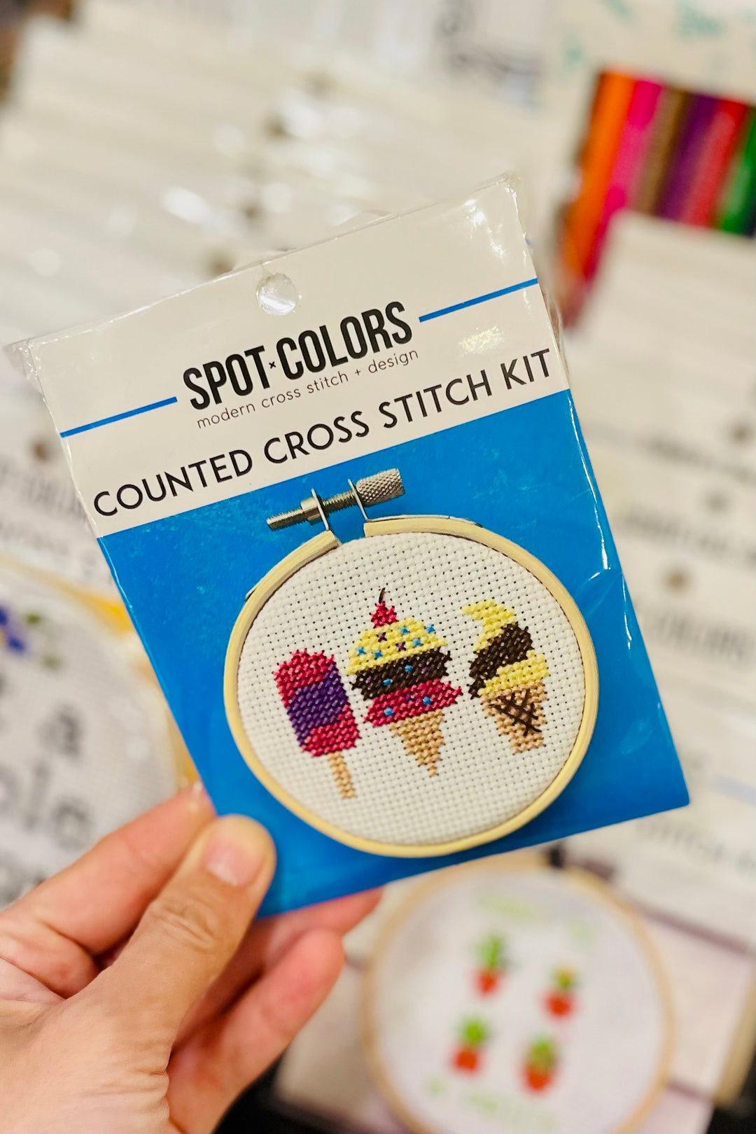 Ice Cream Mini Cross Stitch Kit