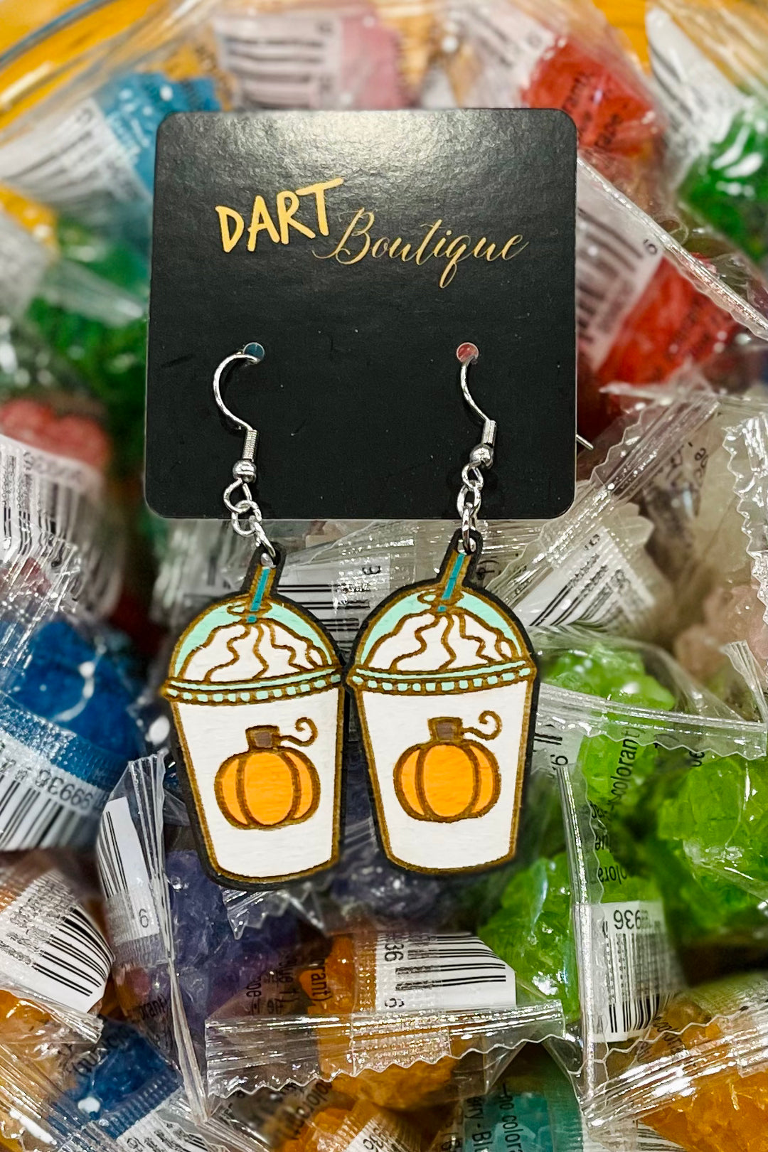 Pumpkin Spice Drink Earrings