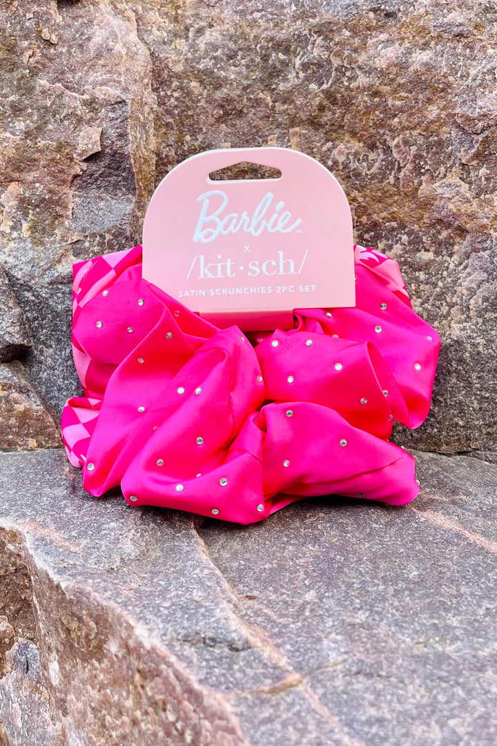 Barbie x Kitsch Satin Scrunchies 2pc Set