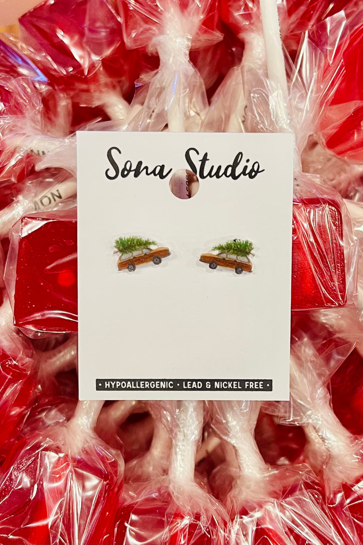 Christmas Wagon Earrings