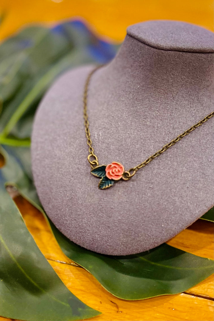 Dainty Rose Charm Necklace