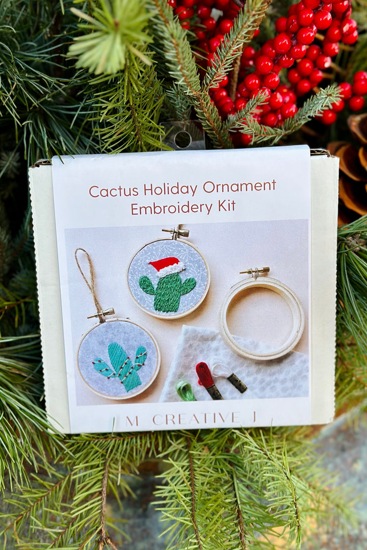 Cactus Holiday Ornament Embroidery Kit