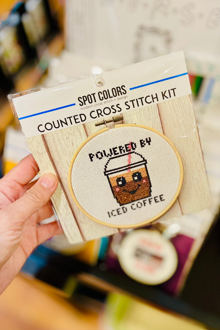 Powered By Iced Coffee Cross Stitch Kit