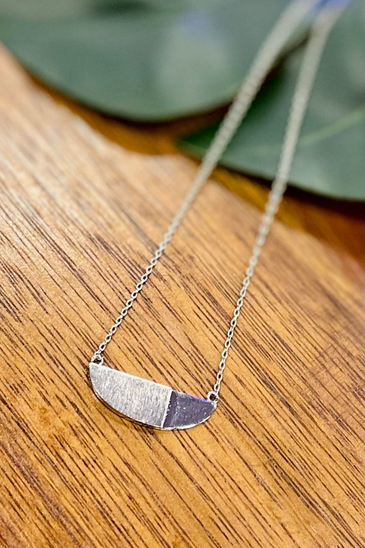 Contemporary Half Circle Necklace - Silver