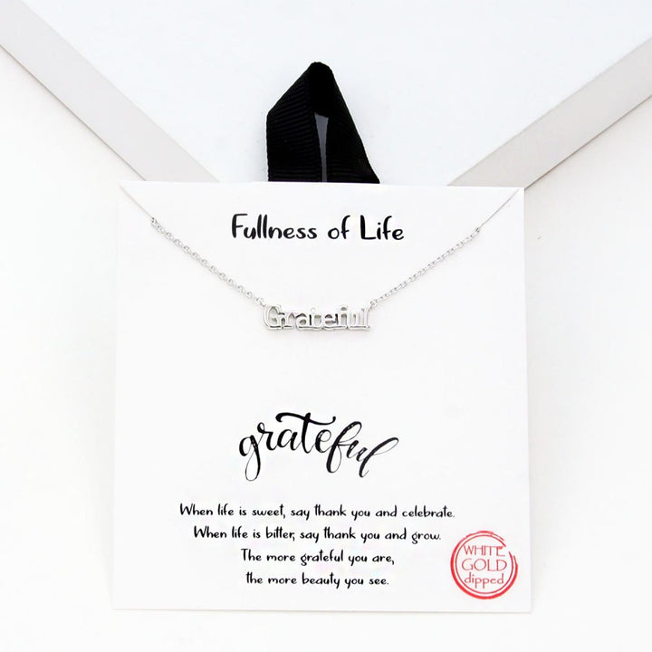 Grateful Pendant Necklace - Silver