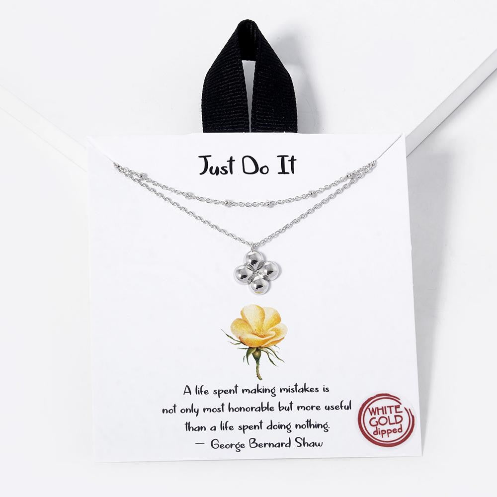 Just Do It Layered Necklace - Silver