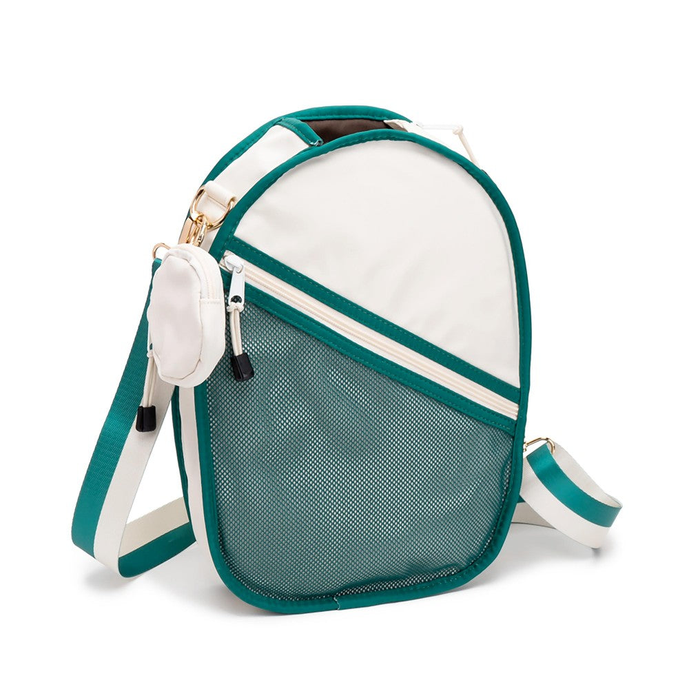 Pickleball Crossbody Sports Bag - Green/Ivory