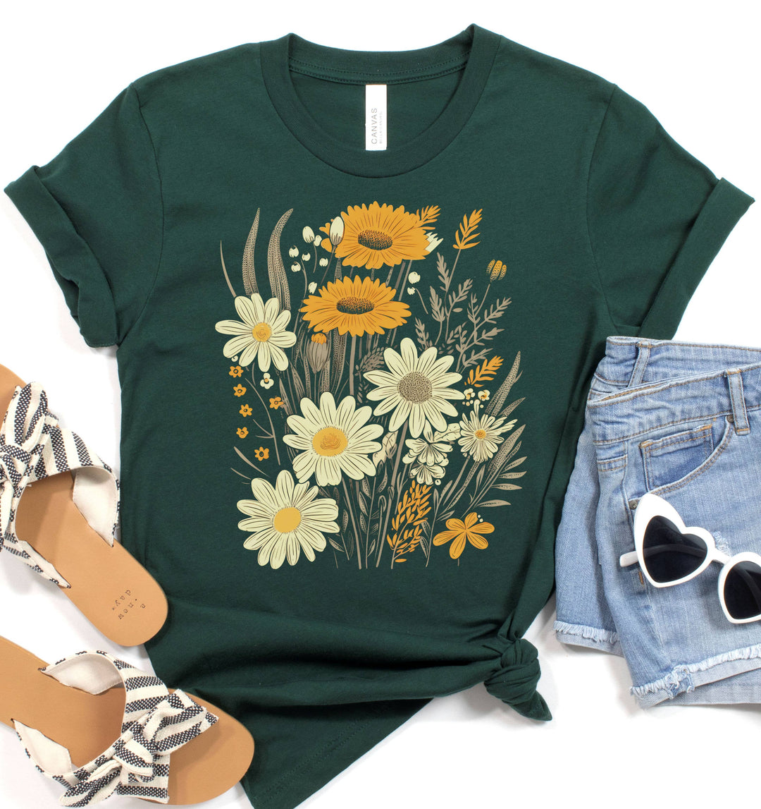 Daisy Floral Boho Graphic Tee