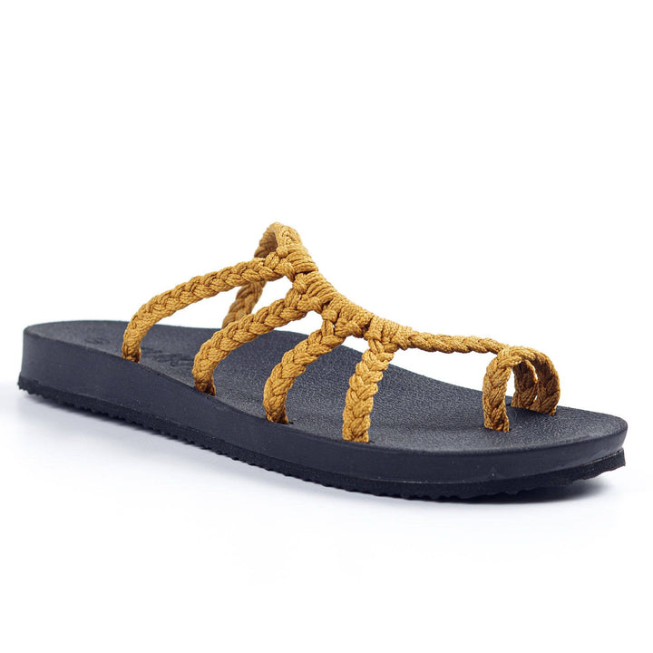 Plaka Relief Flip Flops with Arch Support - Sand Yellow
