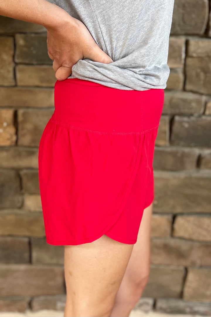 Carly Running Shorts - Red