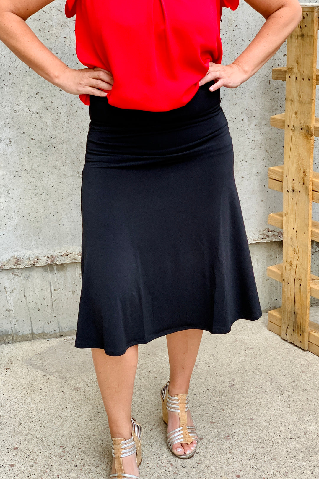 Carmen A-Line Flared Skirt - Black