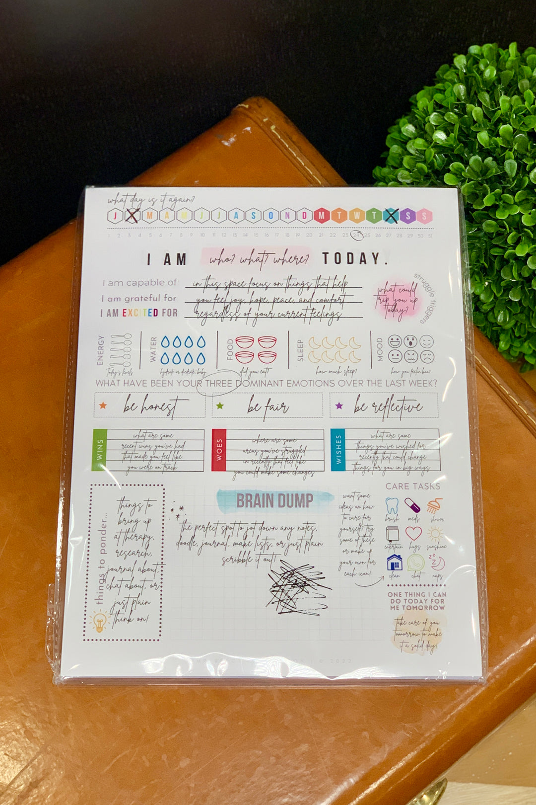 Self Care Notepad Planner