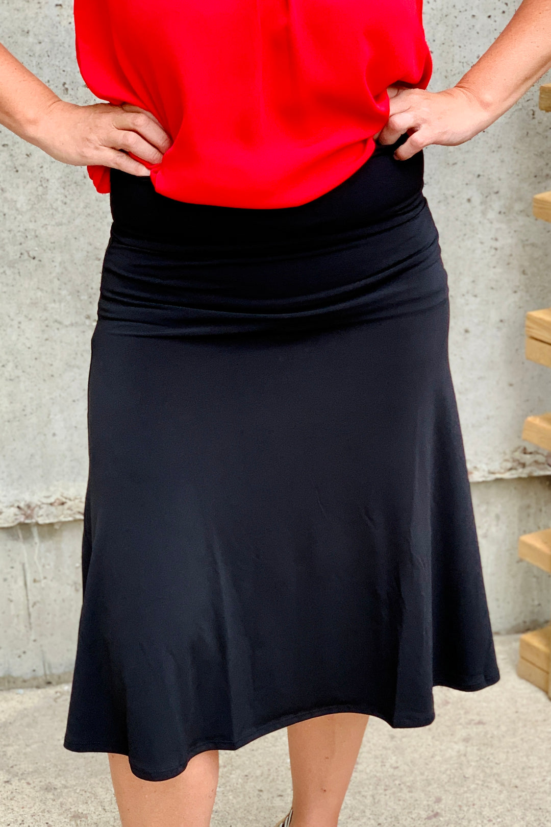 Carmen A-Line Flared Skirt - Black