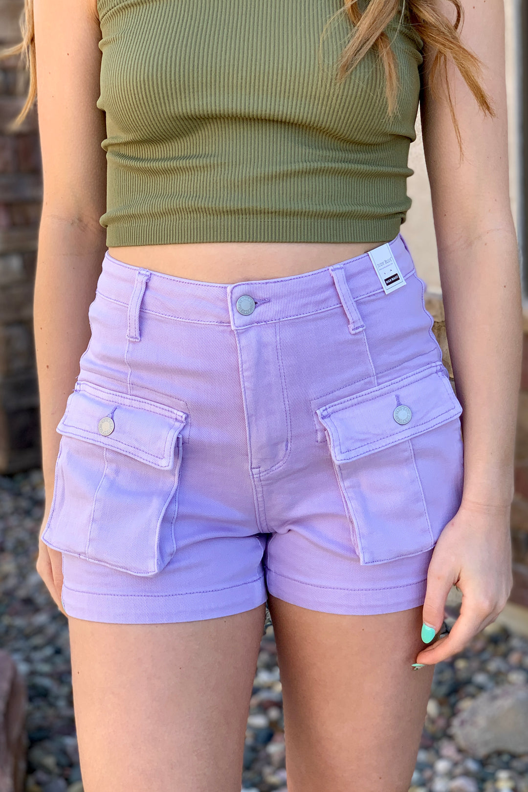 Lila Lavender Cargo Shorts by Judy Blue