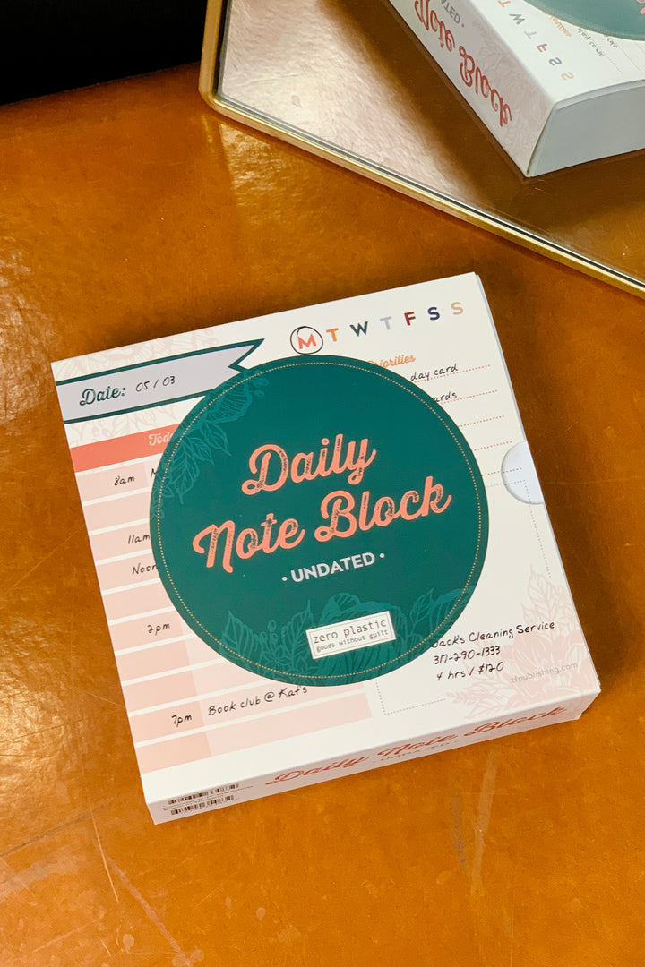 Undated Daily Note Block Calendar - Boho