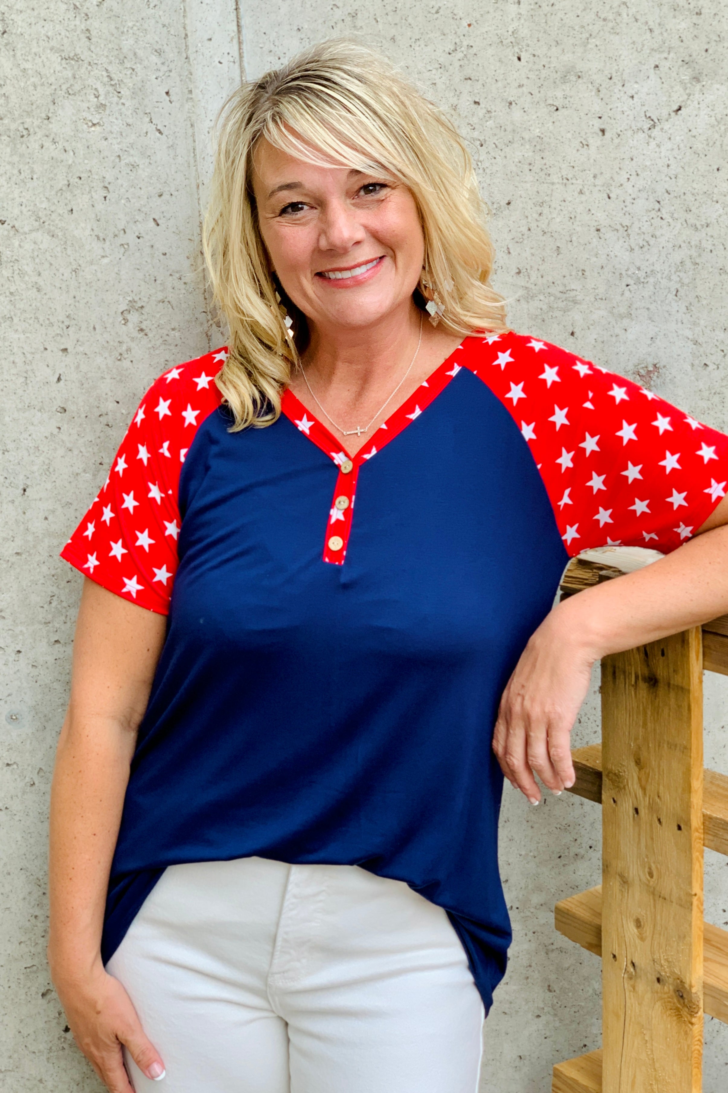 Plus size 2024 patriotic tops