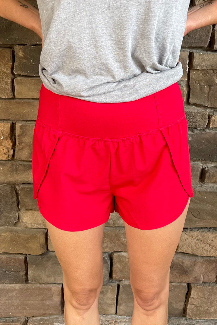Carly Running Shorts - Red