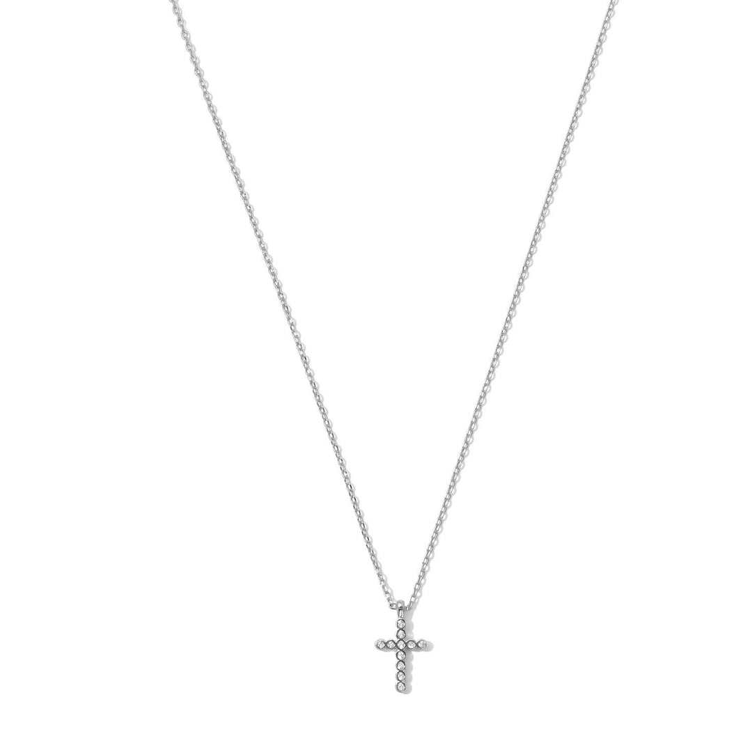 Delicate CZ Cross Pendant Necklace