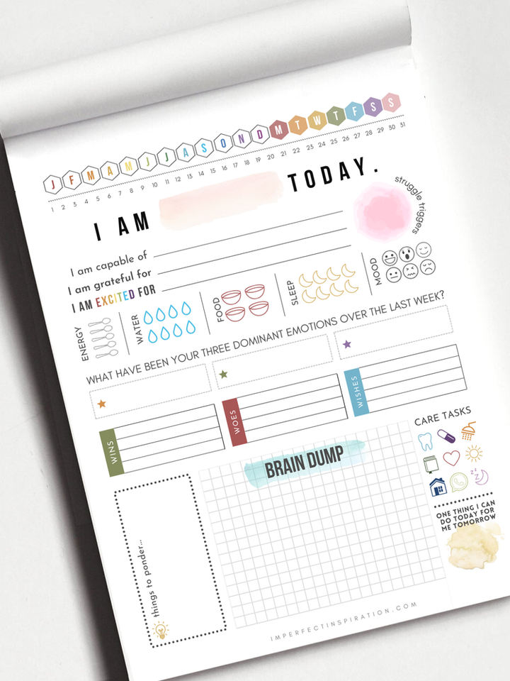 Self Care Notepad Planner
