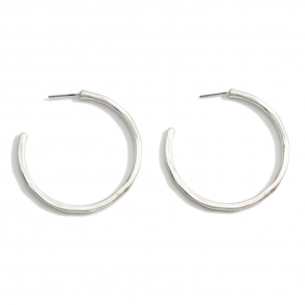 Hammered Metal Hoop Earrings