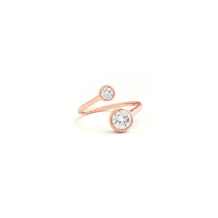 Rose Gold Ring with 2 CZ Crystals