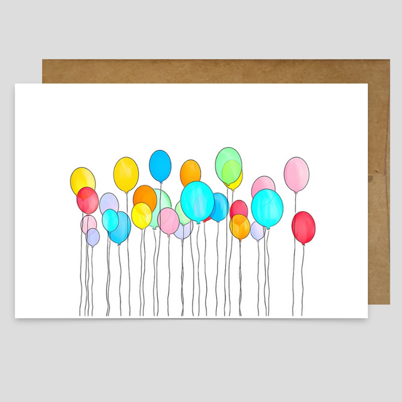 Happy Birthday Balloons - Greeting Card