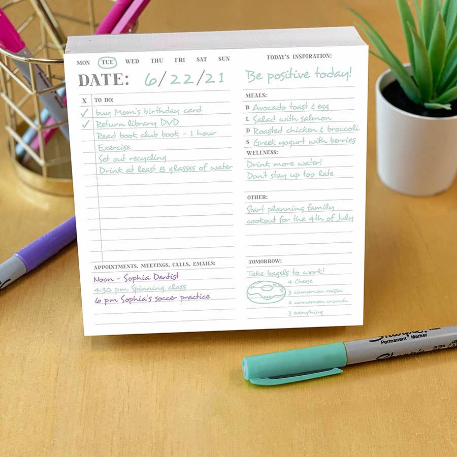 Daily Planning Note Block Calendar
