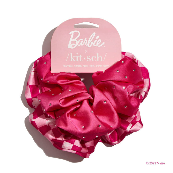 Barbie x Kitsch Satin Scrunchies 2pc Set