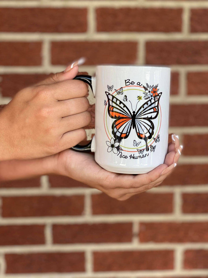 Be A Nice Human Butterfly Mug