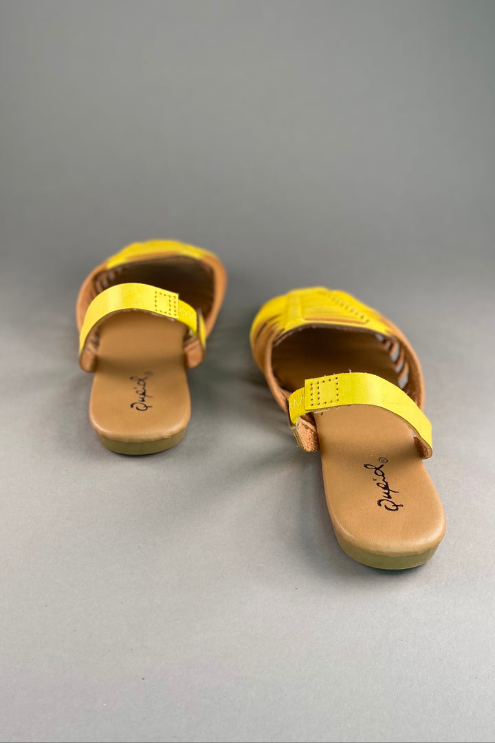 Qupid "Palmer" Sandals - Yellow
