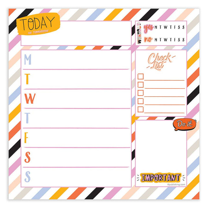 Super Stripe Weekly Square Schedule Pad