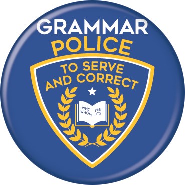 Pin Button: Grammar Police
