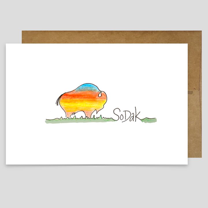 SoDak Buffalo - Greeting Card