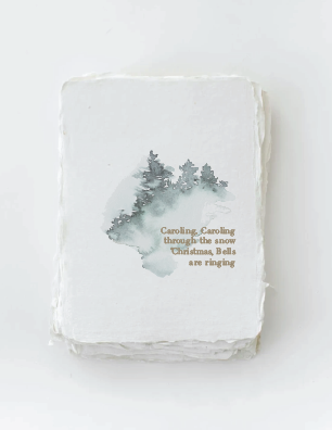"Caroling" Christmas Letterpress Greeting Card